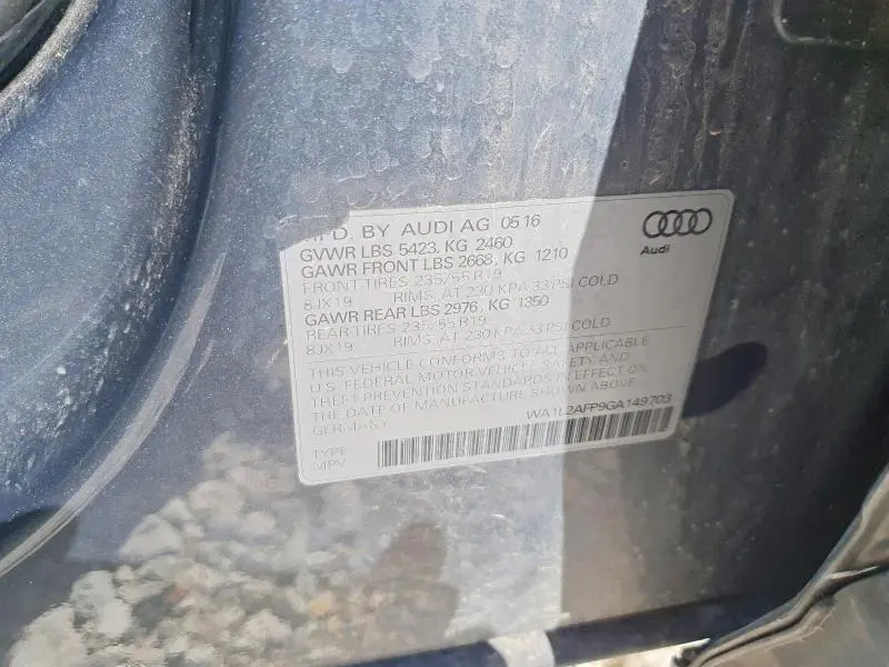 2016 AUDI Q5 PREMIUM PLUS  