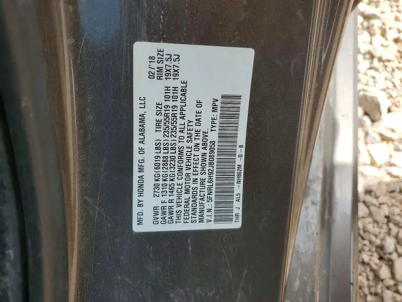 2018 HONDA ODYSSEY ELITE  
