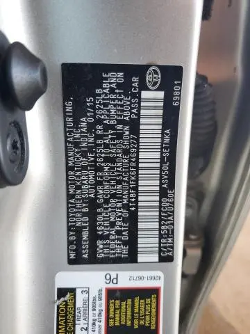 2015 TOYOTA CAMRY LE  