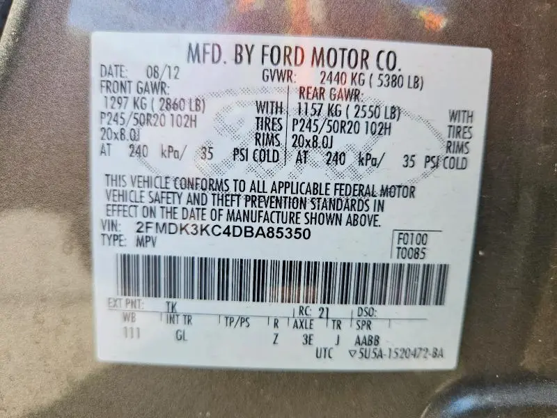 2013 FORD EDGE LIMITED  