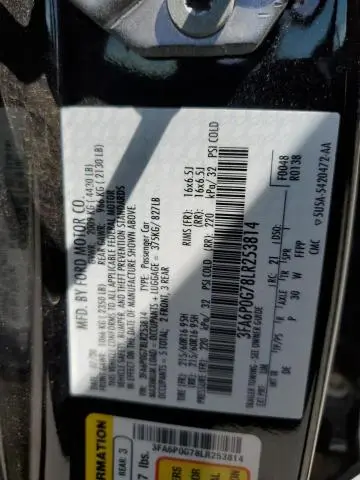 2020 FORD FUSION S  