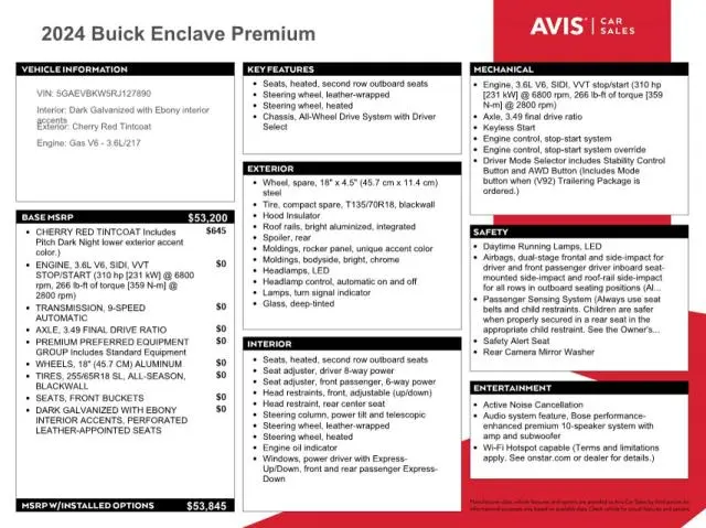 2024 BUICK ENCLAVE PREMIUM  
