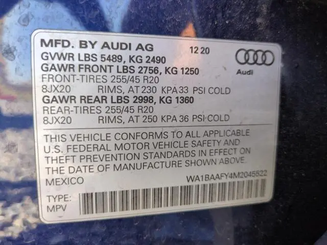 2021 AUDI Q5 PREMIUM PLUS  