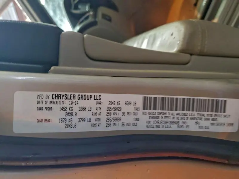 2015 JEEP GRAND CHEROKEE OVERLAND  