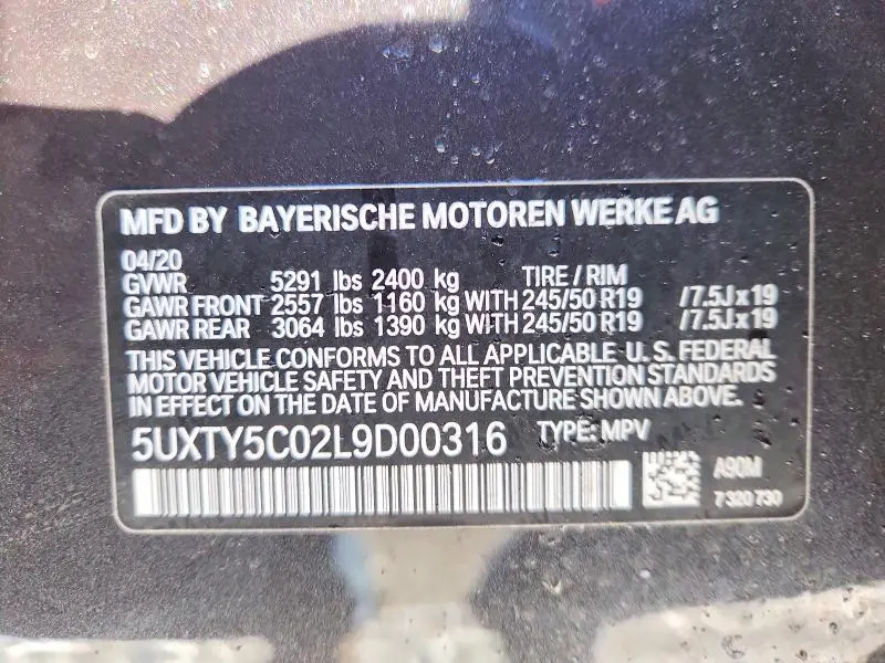 2020 BMW X3 XDRIVE30I  