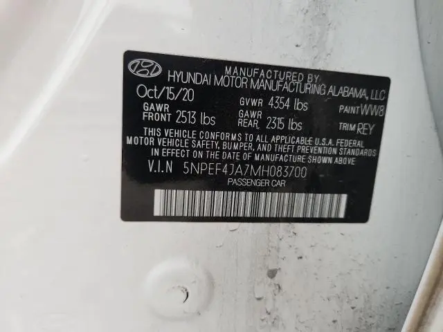 2021 HYUNDAI SONATA SEL  