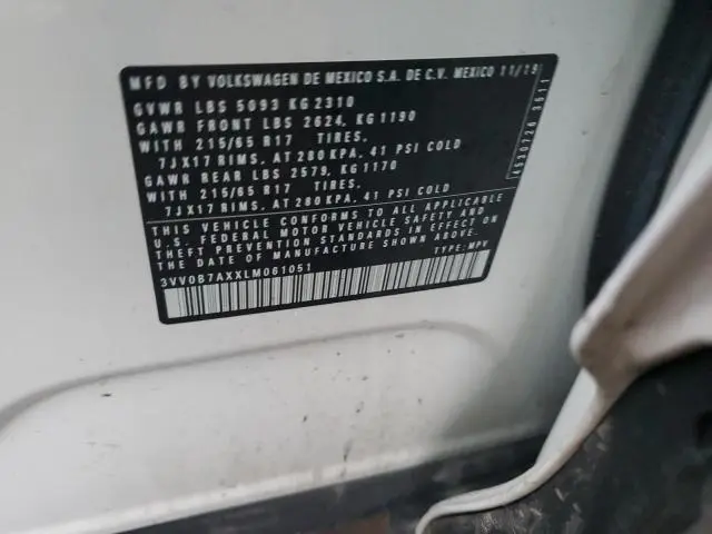 2020 VOLKSWAGEN TIGUAN S  