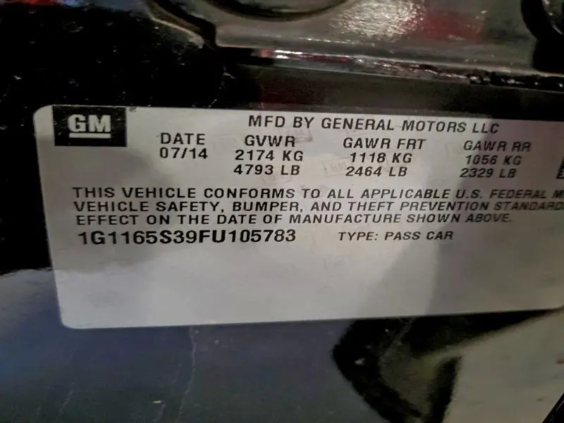 2015 CHEVROLET IMPALA LTZ  