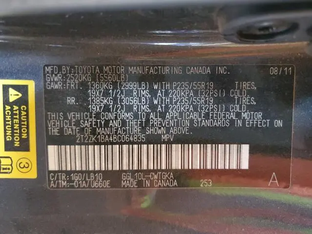 2011 LEXUS RX 350  
