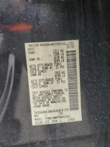 2011 NISSAN ARMADA PLATINUM  