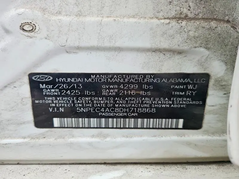 2013 HYUNDAI SONATA LIMITED  