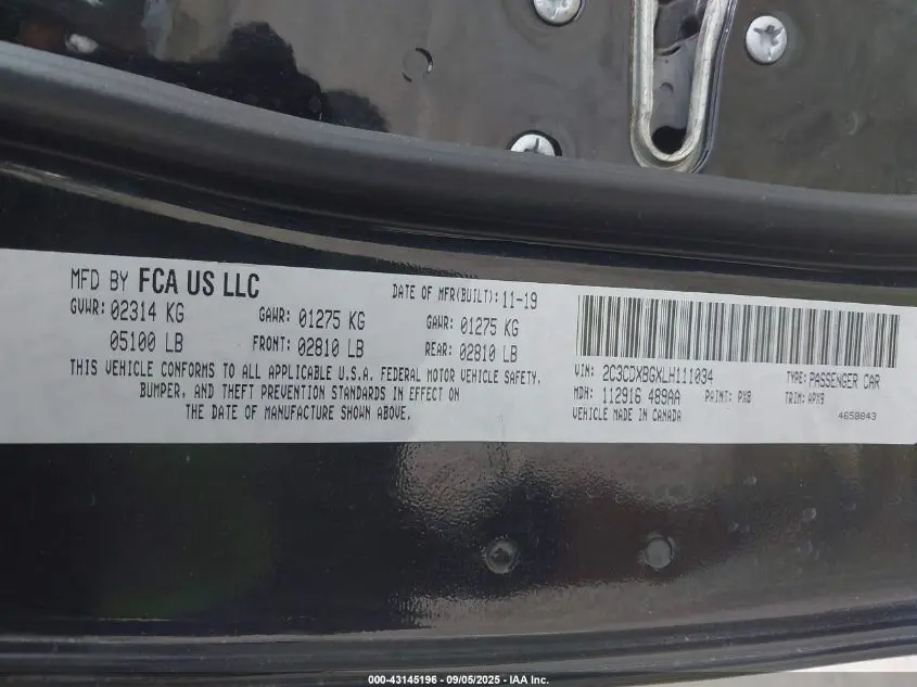 2020 DODGE CHARGER SXT RWD