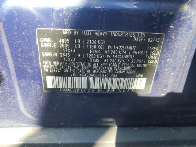 2015 SUBARU OUTBACK 2.5I PREMIUM  