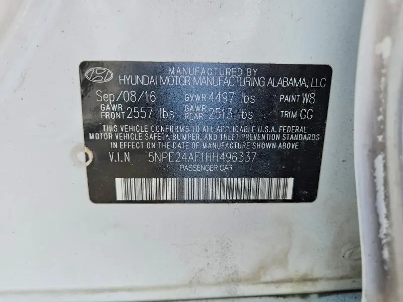 2017 HYUNDAI SONATA