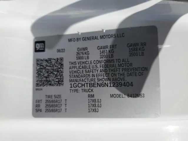 2022 CHEVROLET COLORADO   