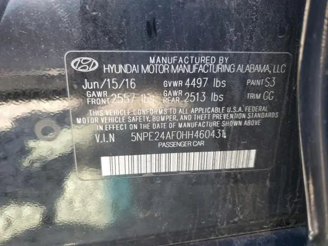 2017 HYUNDAI SONATA SE  