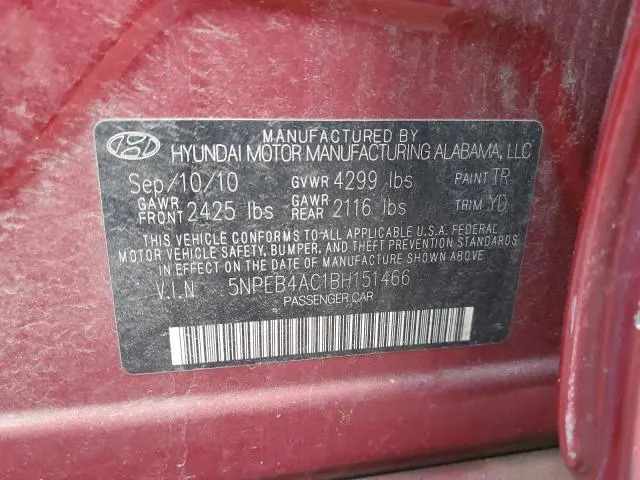 2011 HYUNDAI SONATA GLS  