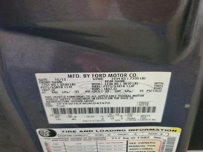2013 FORD F150 SUPERCREW  