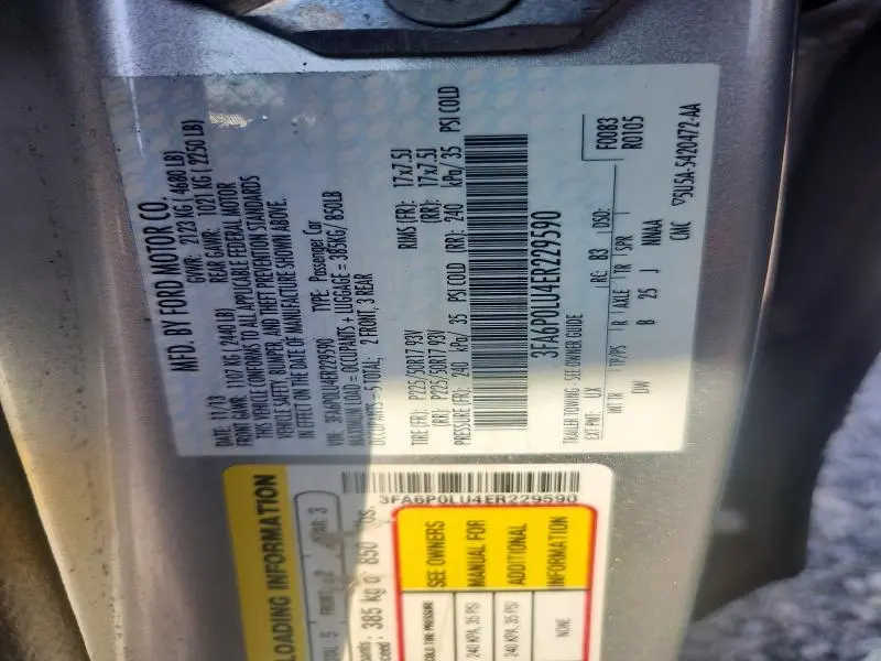 2014 FORD FUSION SE HYBRID  
