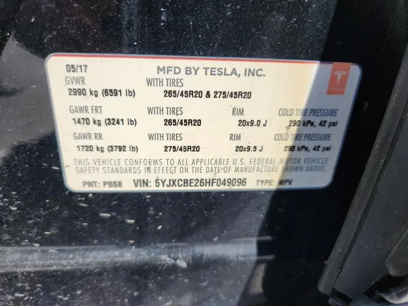 2017 TESLA MODEL X   