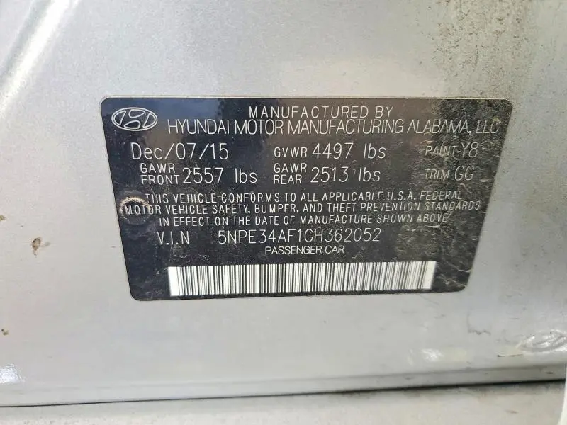2016 HYUNDAI SONATA SPORT  