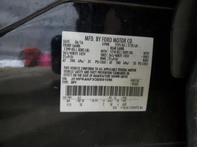 2016 FORD EDGE SPORT  