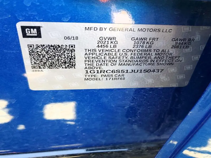 2018 CHEVROLET VOLT LT  