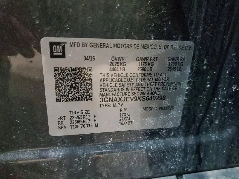 2019 CHEVROLET EQUINOX LT  