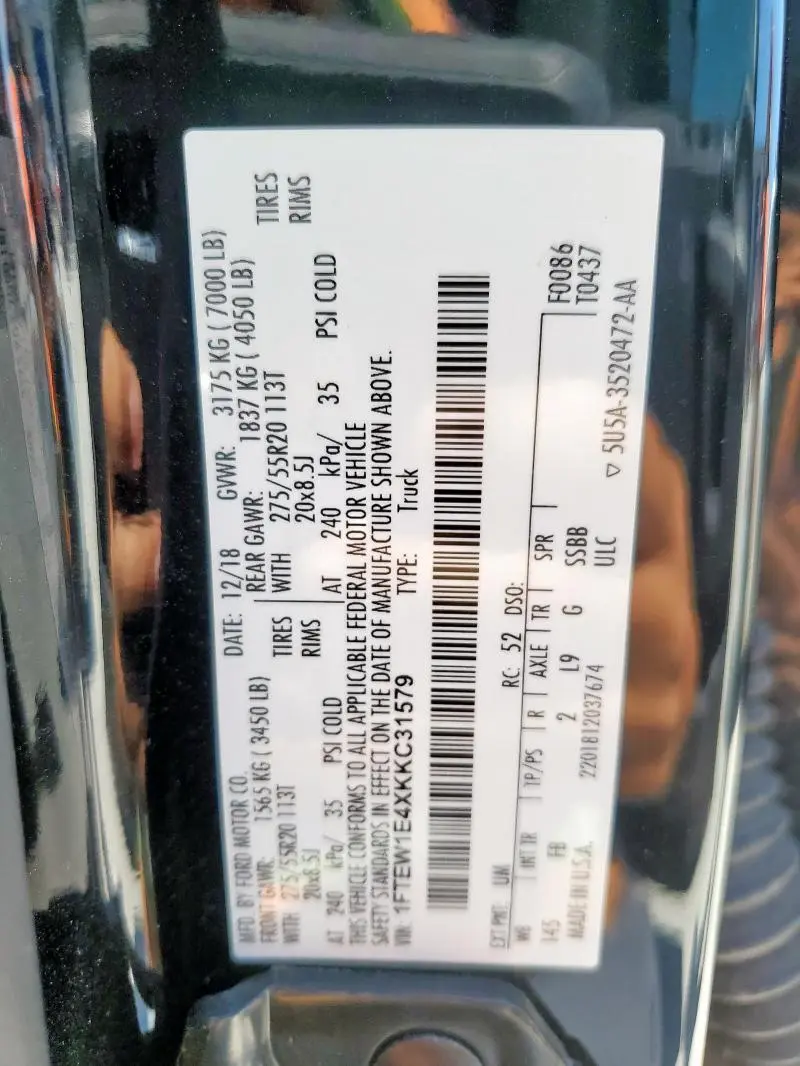 2019 FORD F150 SUPERCREW  