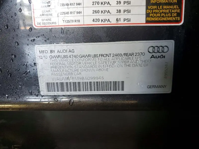 2011 AUDI A3 PREMIUM PLUS  