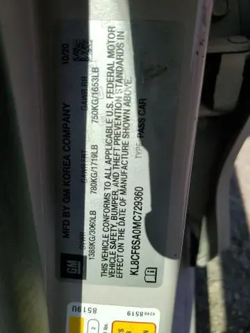 2021 CHEVROLET SPARK 2LT  