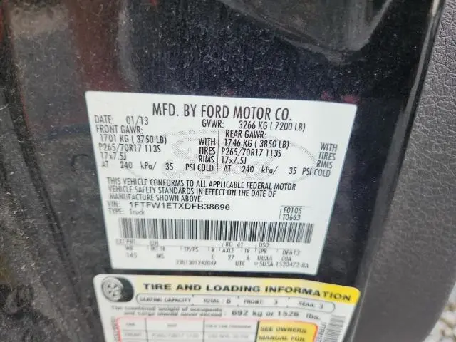 2013 FORD F150 SUPERCREW  