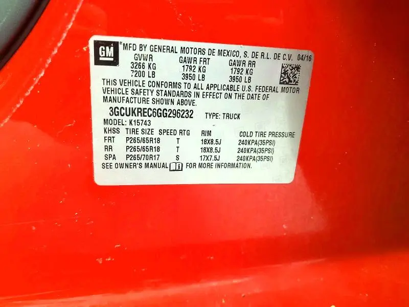 2016 CHEVROLET SILVERADO K1500 LT  