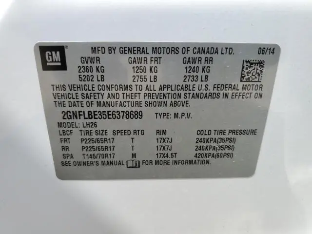 2014 CHEVROLET EQUINOX LT  