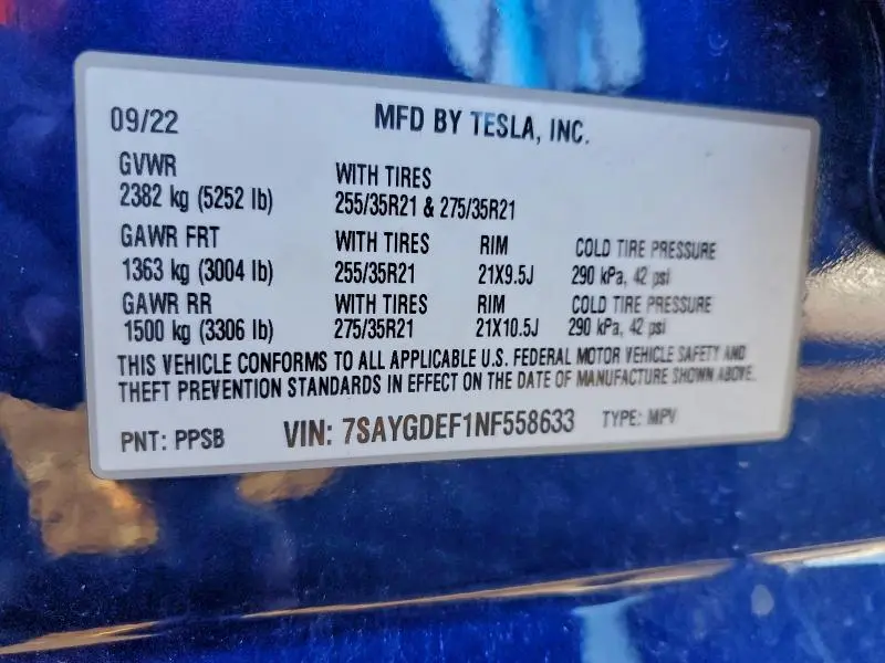 2022 TESLA MODEL Y   