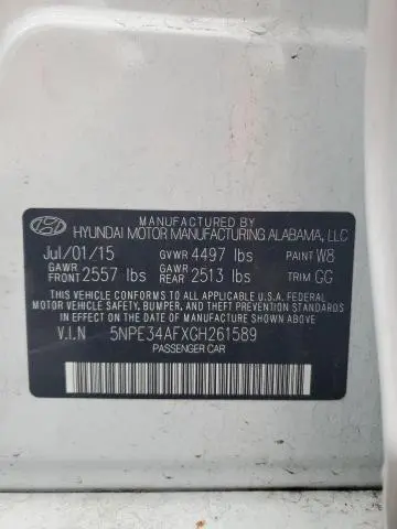2016 HYUNDAI SONATA SPORT  