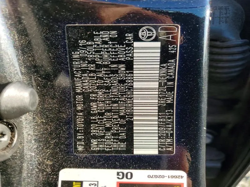 2017 TOYOTA COROLLA L  