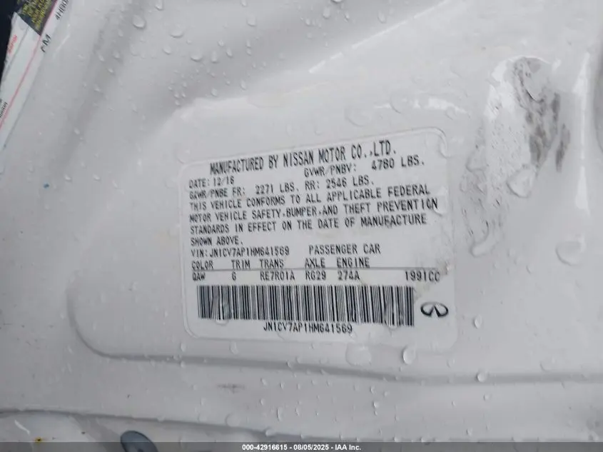 2017 INFINITI Q50 2.0T BASE