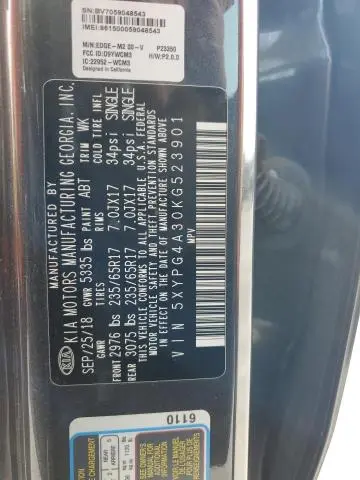 2019 KIA SORENTO L  