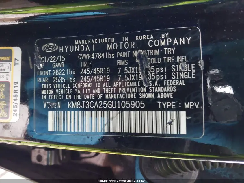 2016 HYUNDAI TUCSON LIMITED