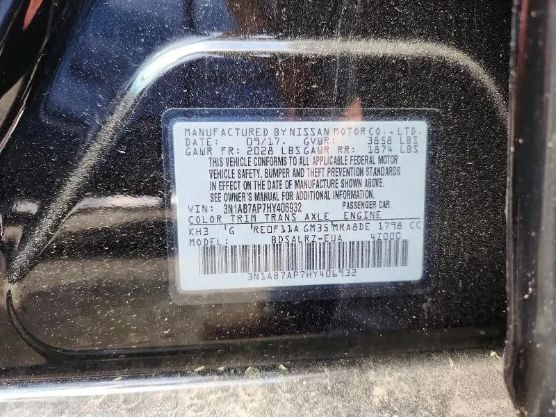 2017 NISSAN SENTRA SR  