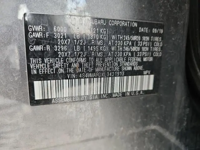 2020 SUBARU ASCENT TOURING  