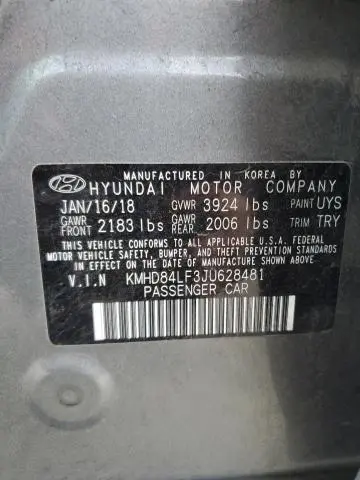 2018 HYUNDAI ELANTRA SEL  