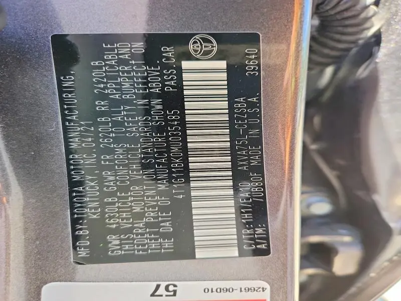 2021 TOYOTA CAMRY SE  