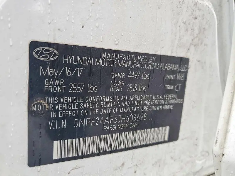 2018 HYUNDAI SONATA SE  