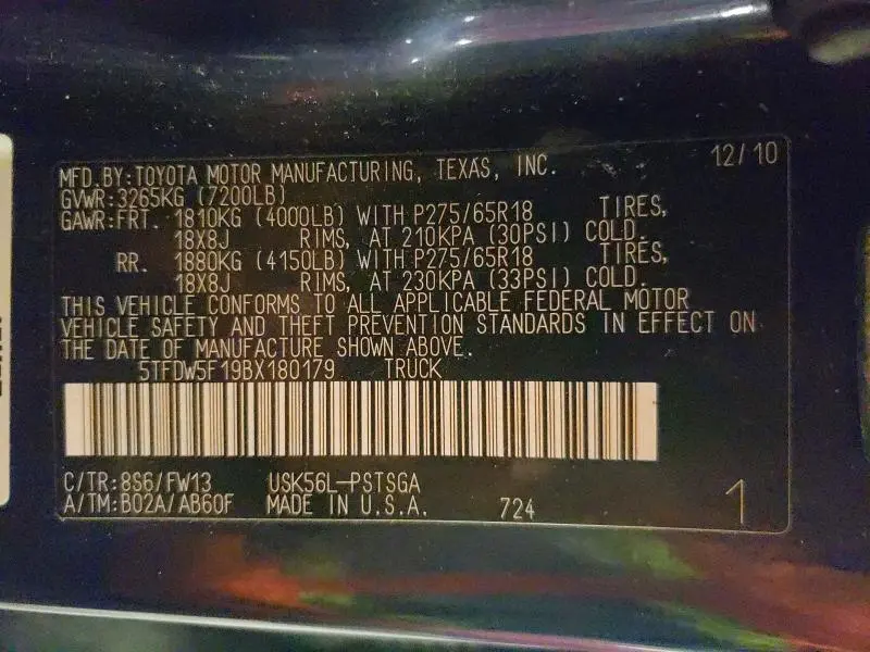 2011 TOYOTA TUNDRA GRADE  
