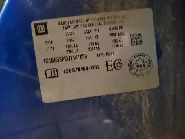 2018 CHEVROLET CRUZE LT  