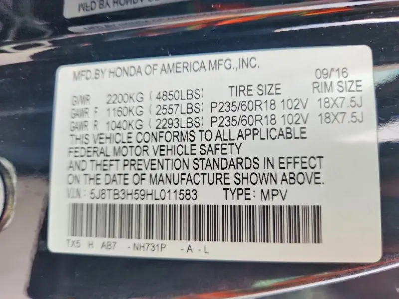2017 ACURA RDX TECHNOLOGY  