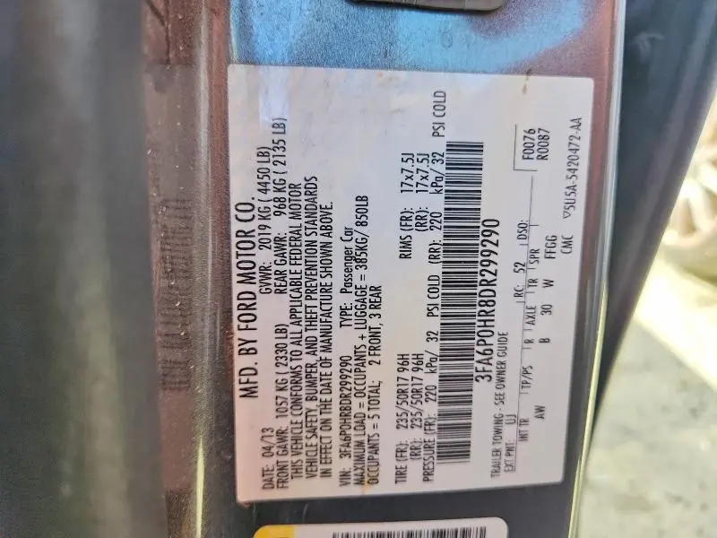 2013 FORD FUSION SE  