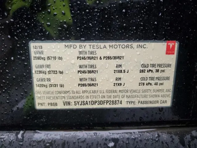 2013 TESLA MODEL S   